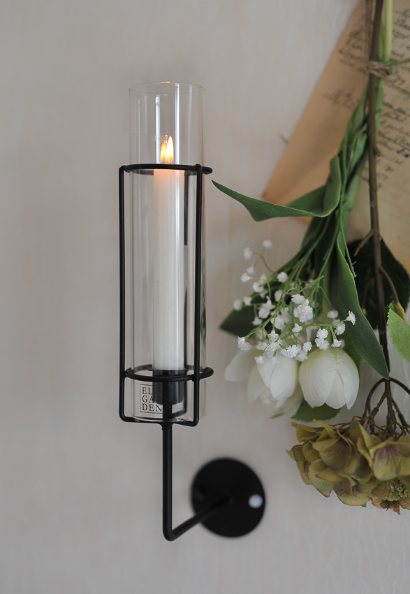 Candle holder - Wall candle holder - Antique black - 31 cm - 2