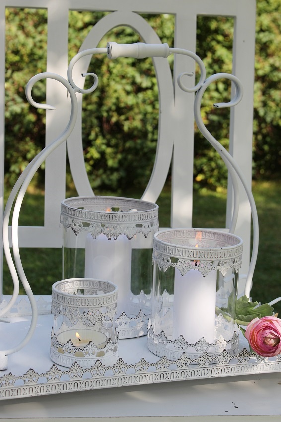 LANTERN/CANDLE LANTERN - TRAY WITH THREE LANTERNS - 5