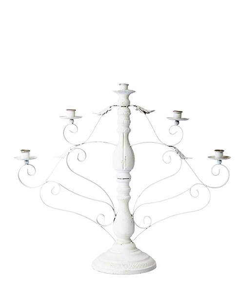 Candlestick - Five-armed candelabra 67x55 cm - Antique white - 2