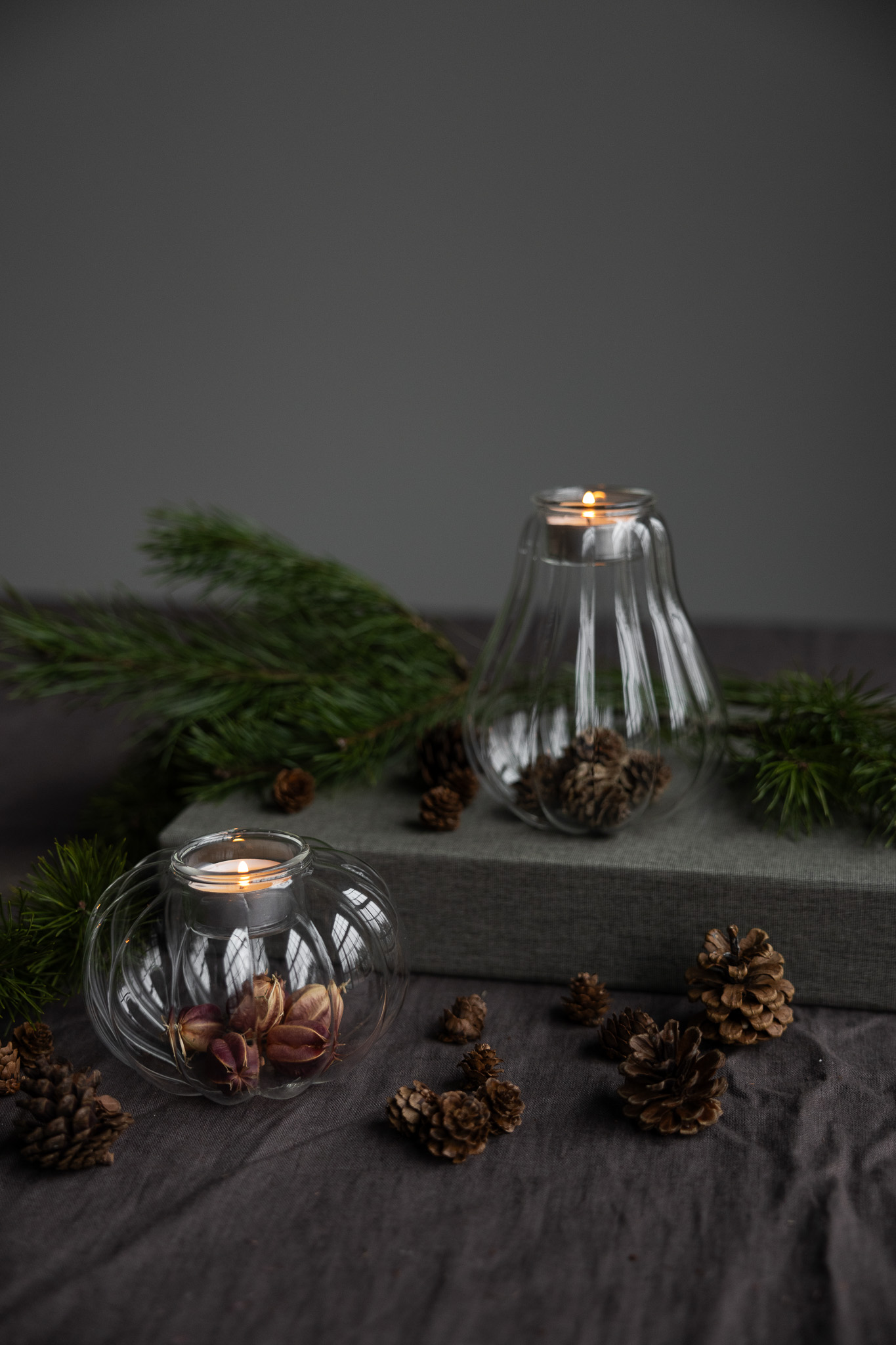 Mörby Ljushållare Pumpa - Ljuslykta - Ljusstake - Klarglas - 12x14 cm - 2