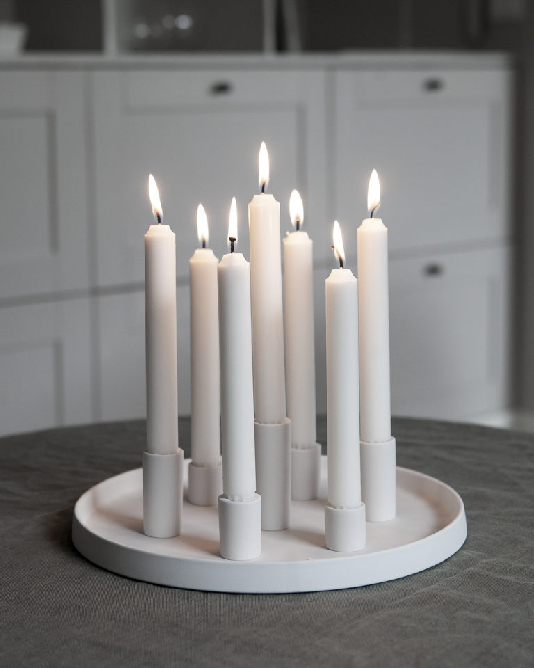 Lingsberg Advent Candle Holder - Candle Holder - White - Ø 29 cm - 6