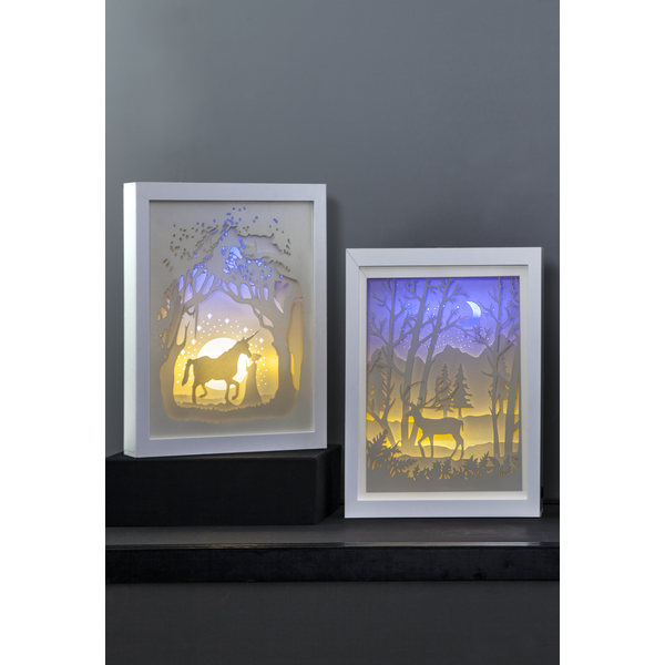 Tavla med LED belysning - Ren/Hjort - 2