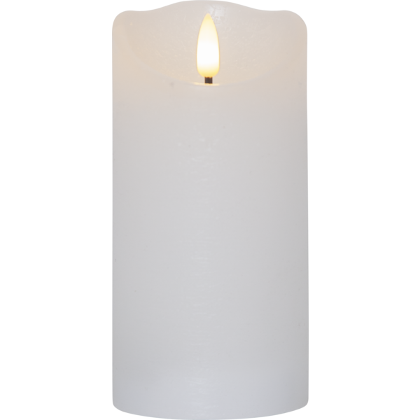 LED Block Candle Rustic - Battery Candle - White - 15 cm - 2