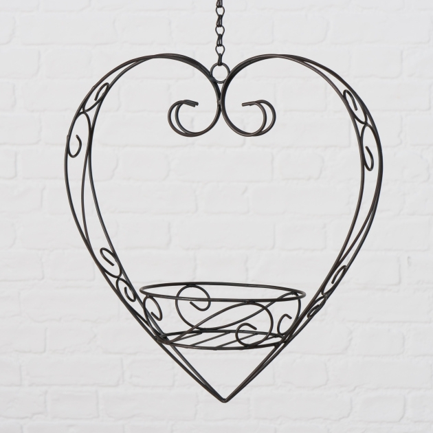 Hanging basket - Heart - Dark brown - 37x33 cm - 2