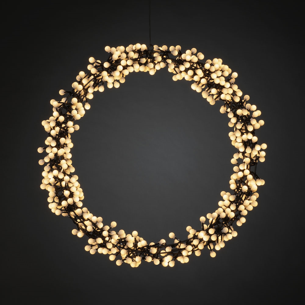 Wreath with lighting - 52x52 cm - LED - Timer/Dimmer - 600 lights - Outdoor use - 2