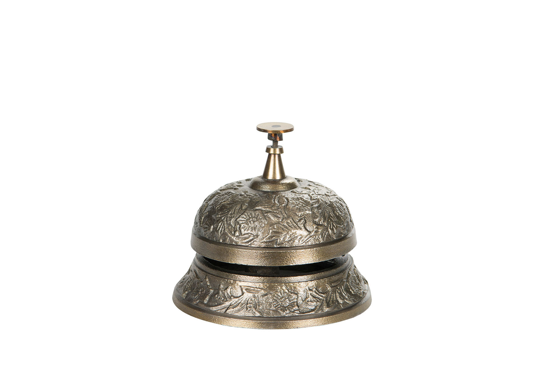 French doorbell - Reception bell - Antique brass - 10x8.5 cm - 2