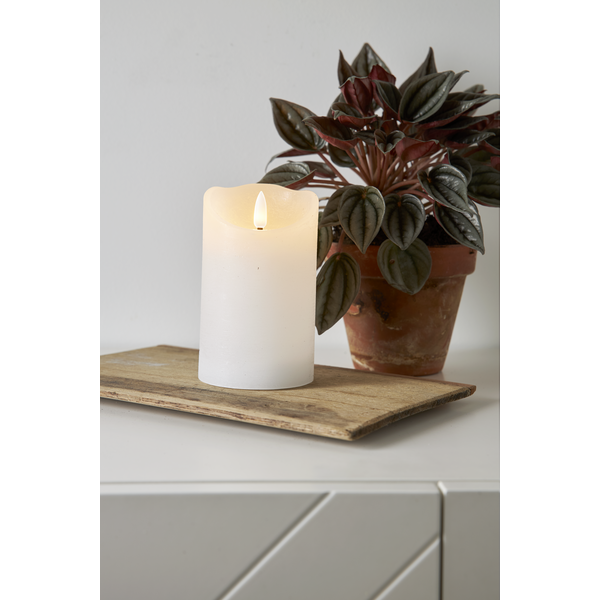 LED Block Light Rustic - Battery Light - White - 12.5 cm - 4
