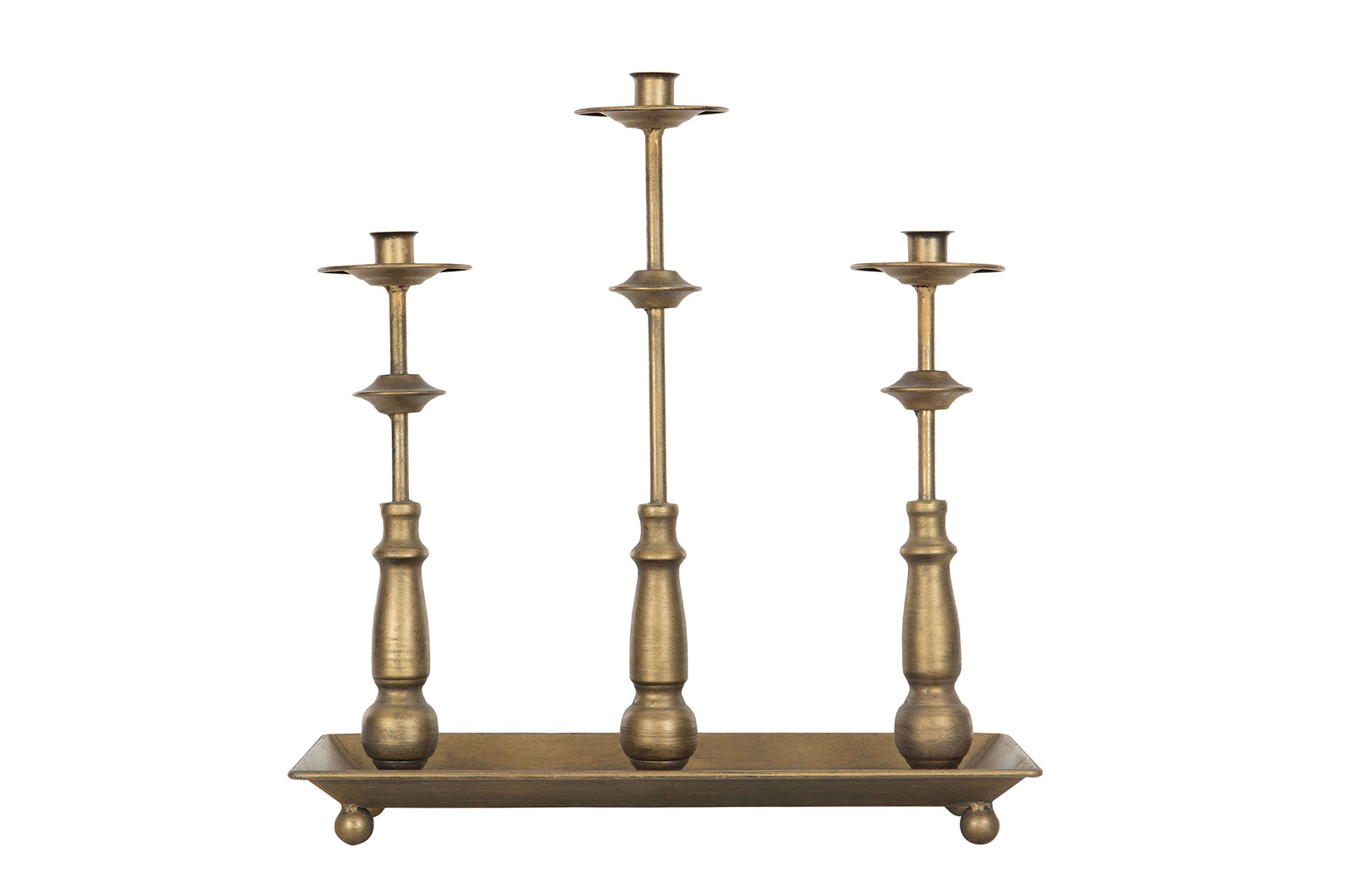 Candlestick 3-arm Gold Matt 45x18x43 cm - 2