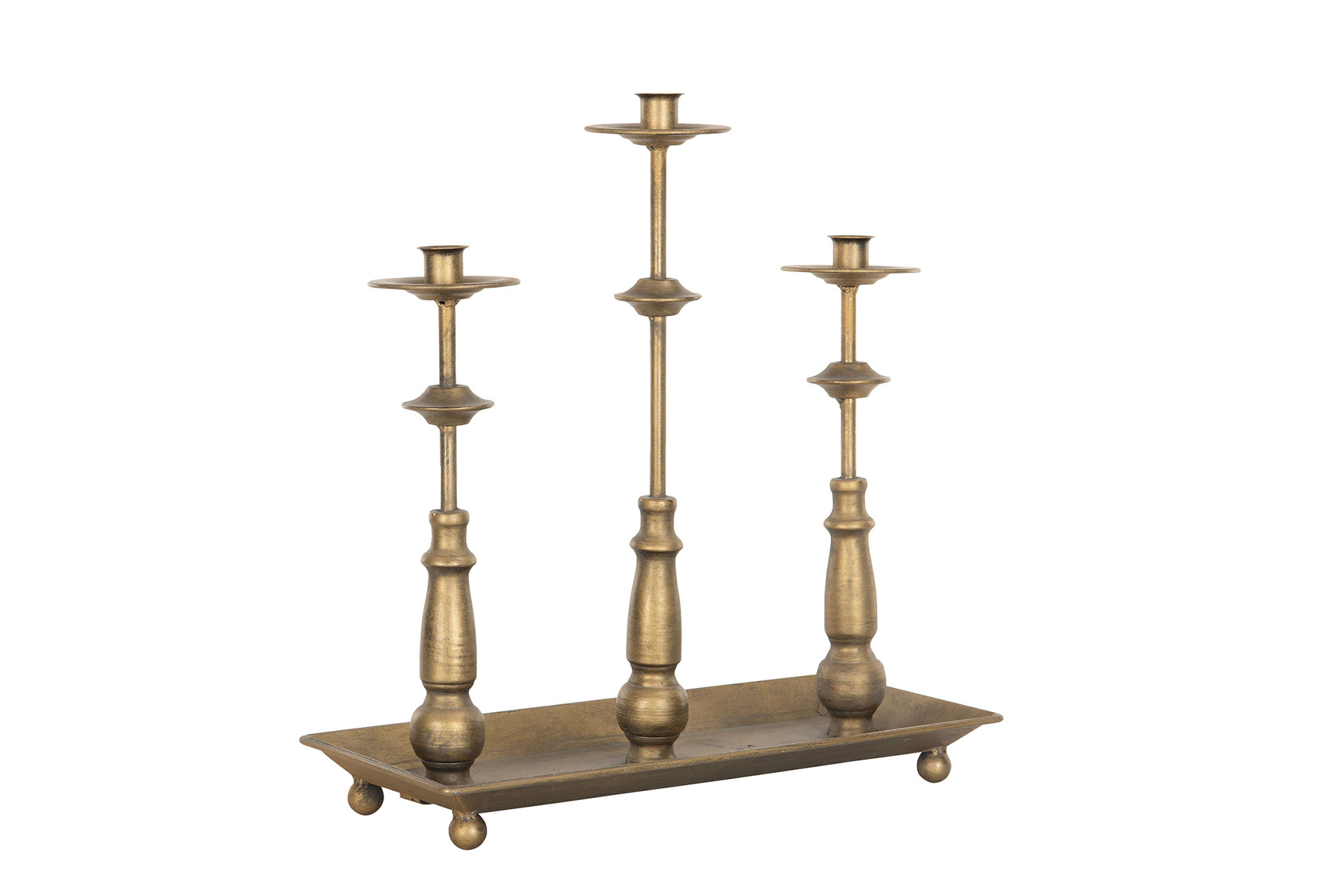 Candlestick 3-arm Gold Matt 45x18x43 cm - 3