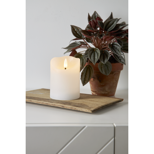 LED Blockljus Rustic - Batteriljus - Vit - 10 cm - 5