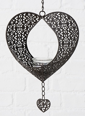 Hanging lantern Lantern Heart - Antique brown - 3