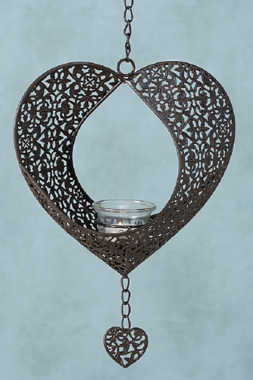 Hanging lantern Lantern Heart - Antique brown - 2