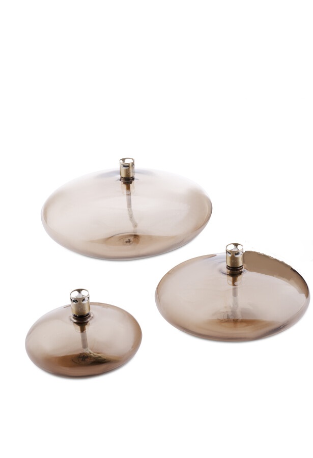 Oljelampa glas - Disc - Champagne/Beige - 10 cm - 5