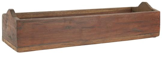 Long wooden box with curved edges - 45 cm - 6