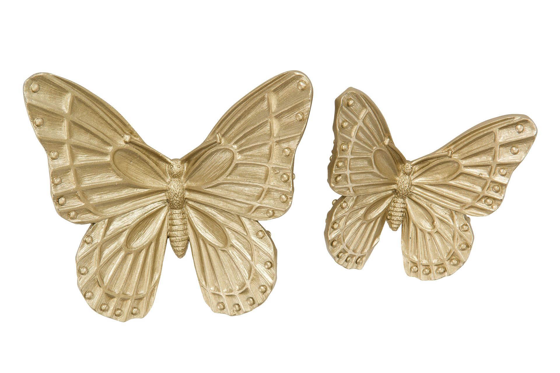 Butterfly/Wall Gold Poly 16/12 cm - 2-pack - 2