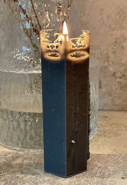 Ljus - Stearinljus - Spindelvävsljus 15 cm - Grå - 1 Styck - 3