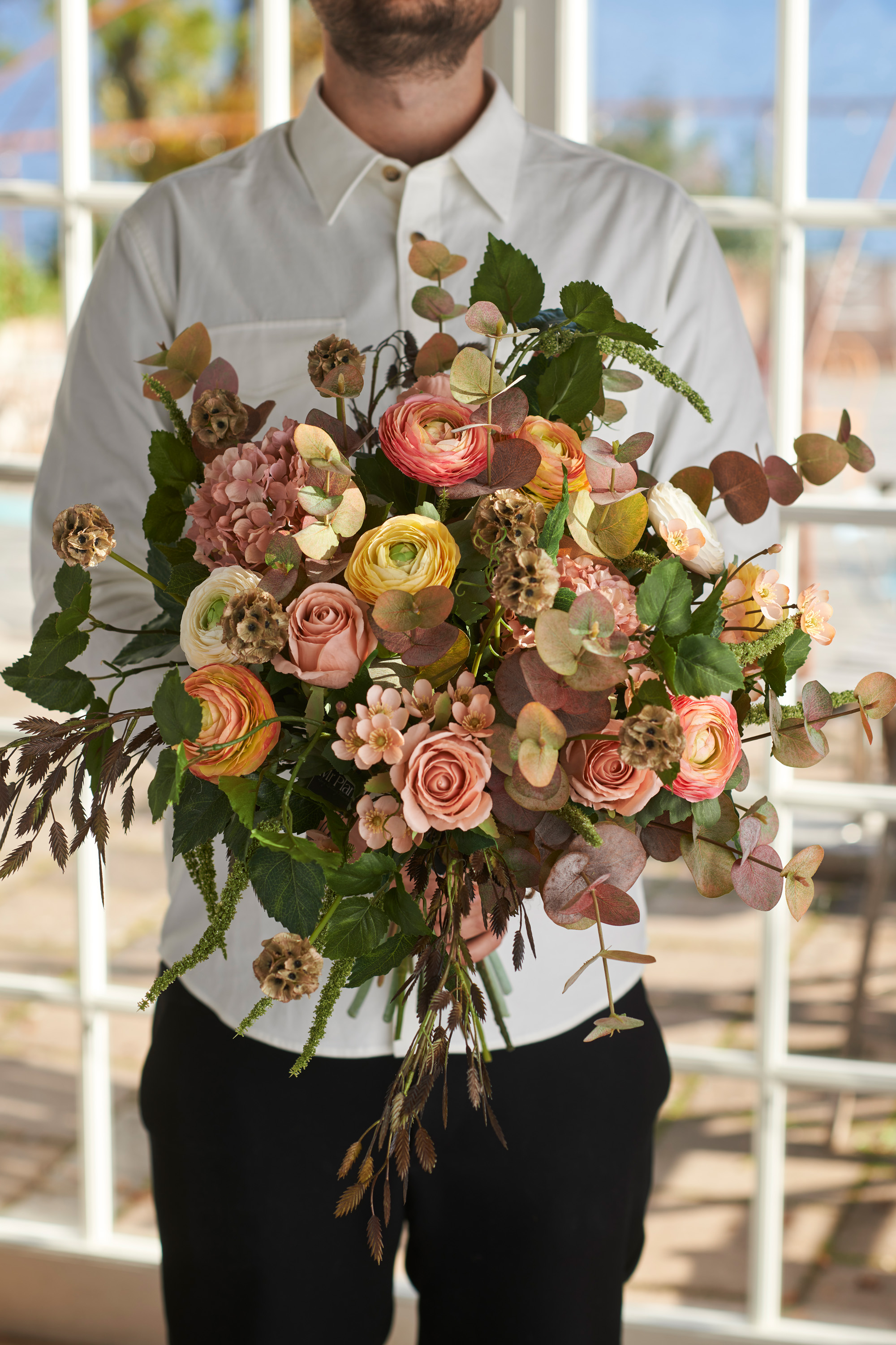 Ranunkel - Ranuncel - Kvist - Rosa - 50 cm - 5