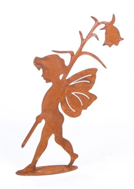 Angel - Fairy with bluebell - Rust - 40x30 cm - 2