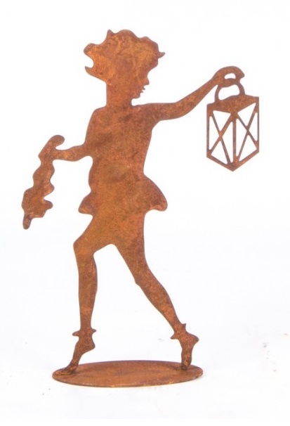 Fairy - Fairy with lantern - Rust - 25x17.5 cm - 2