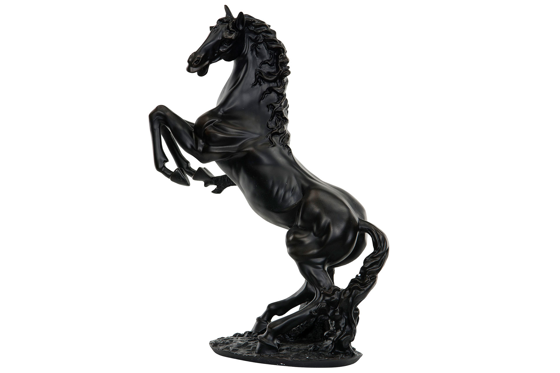 Häst Stegrande Svart/Brun Poly 46x21x56 cm