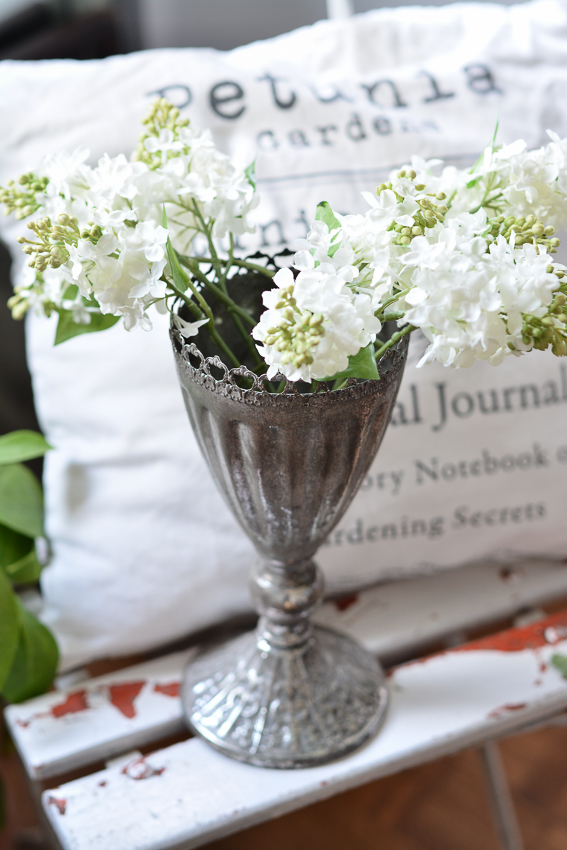 LILAC TWIG WHITE - SILK FLOWERS 25 CM - 3