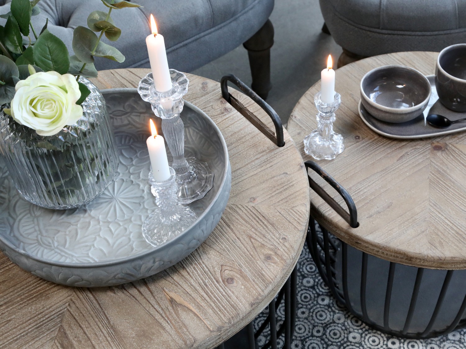 Two Tables - Coffee Table - Side Table - Tray Table 2-pack - 2