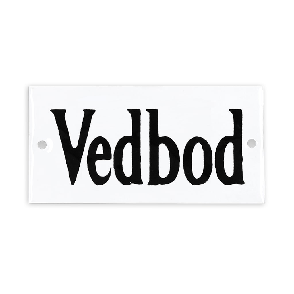 Emaljskylt - Skylt - Vedbod - 2