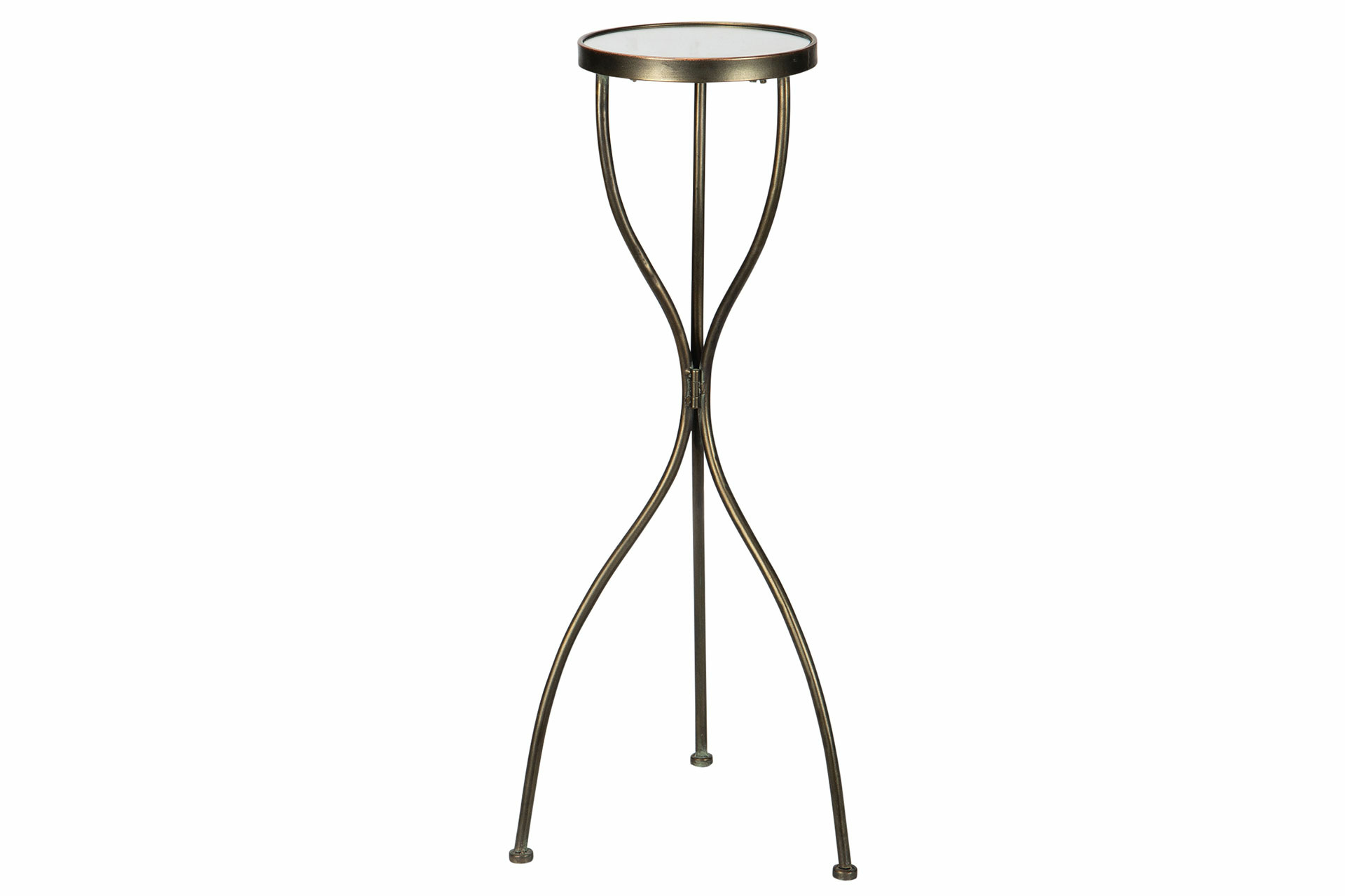 Table/Pedestal Mirror Antique Brass - Ø20x70 cm - 2