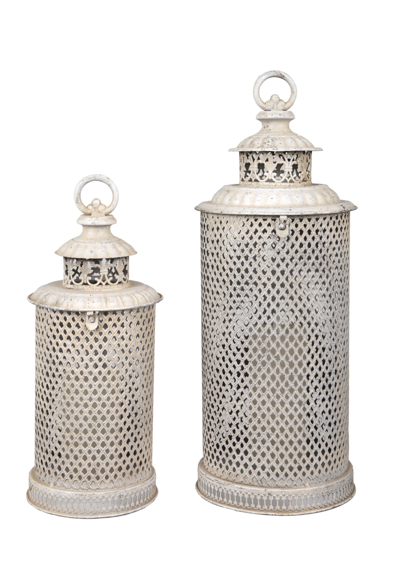 Lantern - Candle lantern - Antique white - 43 cm - 3