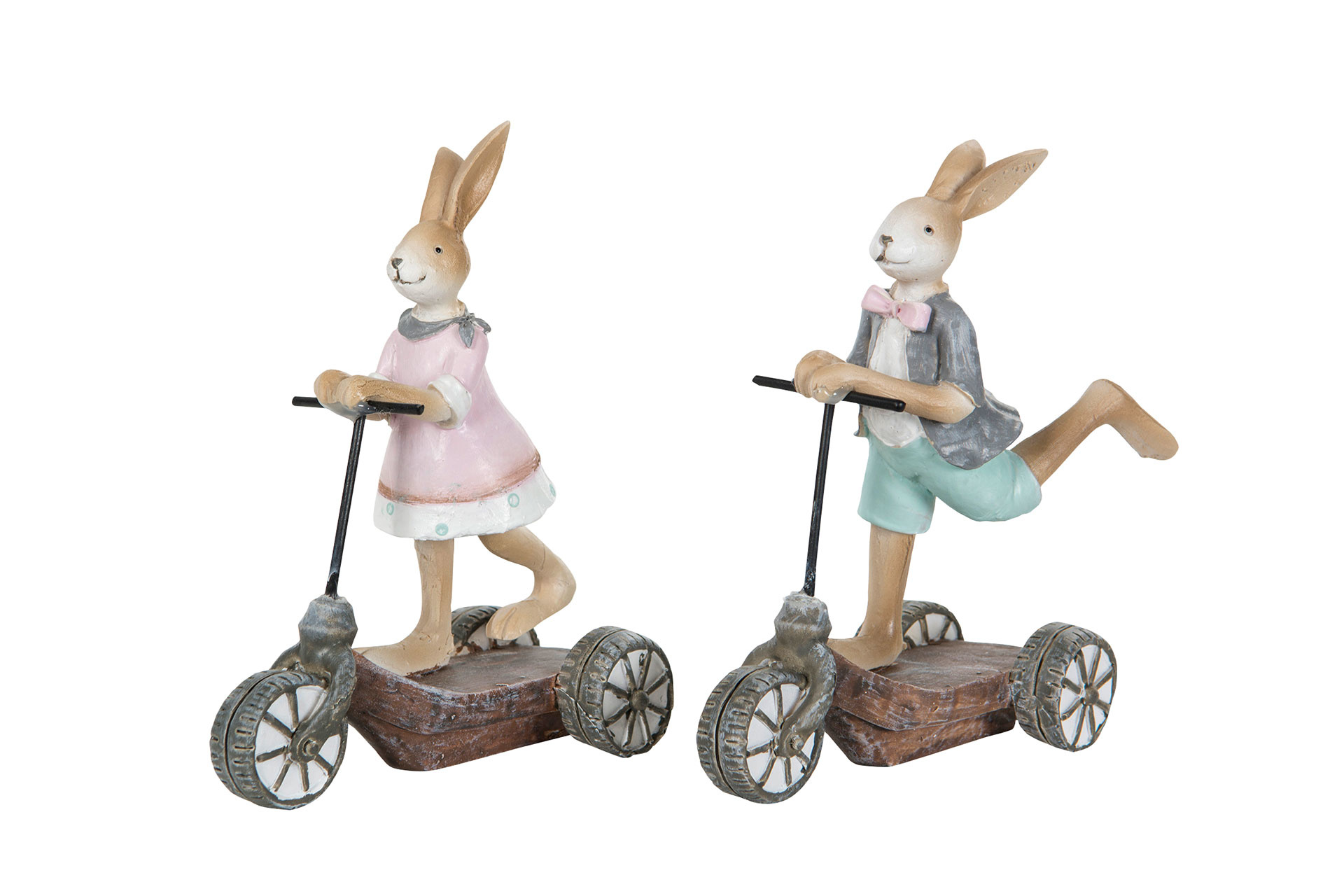 Kaniner på sparkcykel - Flicka/Pojke 10x6x12cm - 2-pack - 2