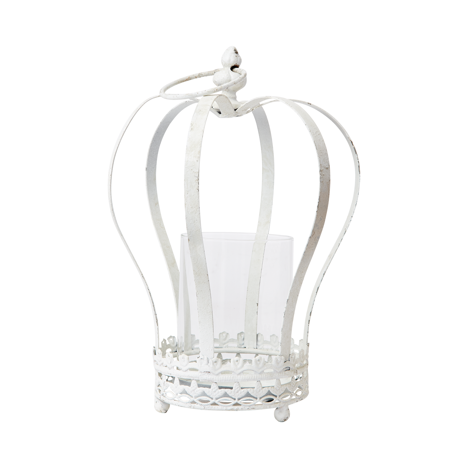 Crown candle holder/pot/lantern - Antique white - Medium - 2