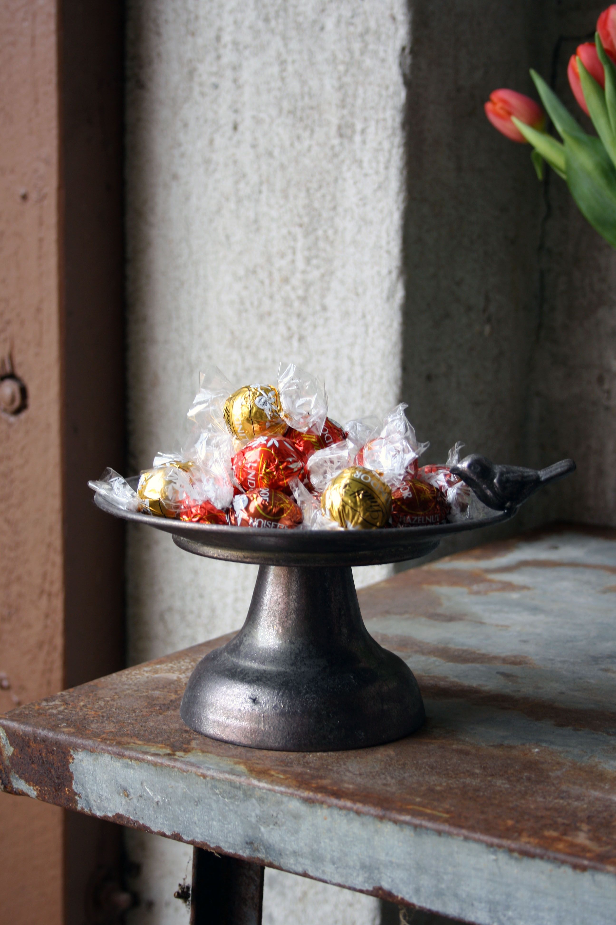 Bird bath on metal stand - 18x10 cm - 2