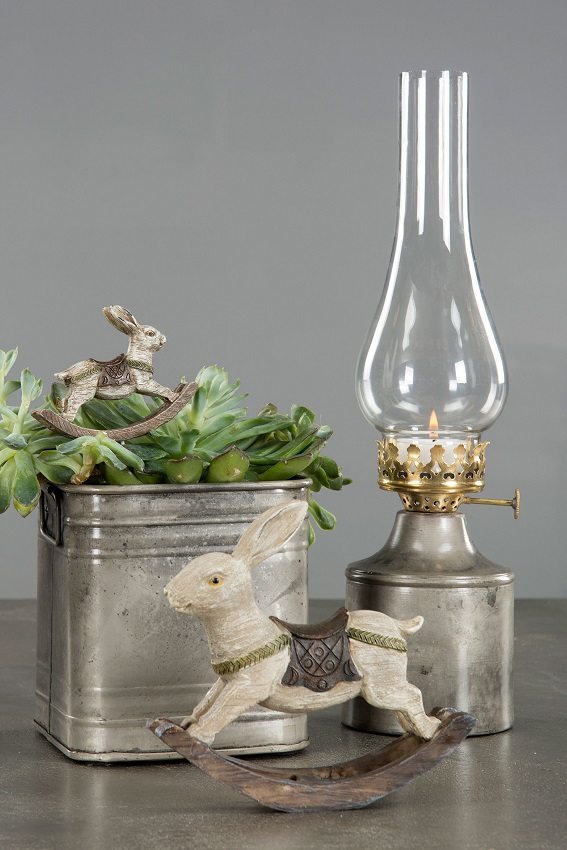 Lantern - Candlestick - Candle lantern 35 cm - Enamel - Grey - 3