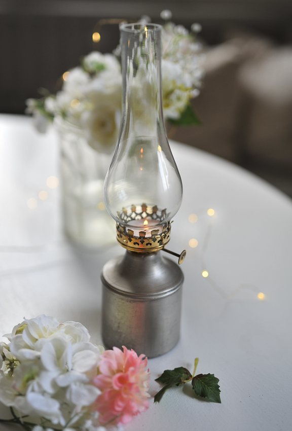 Lantern - Candlestick - Candle lantern 35 cm - Enamel - Grey - 2