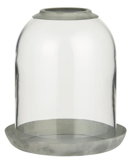 Stormglas - Glaskupa med fat - Lykta - 16 cm  - 2