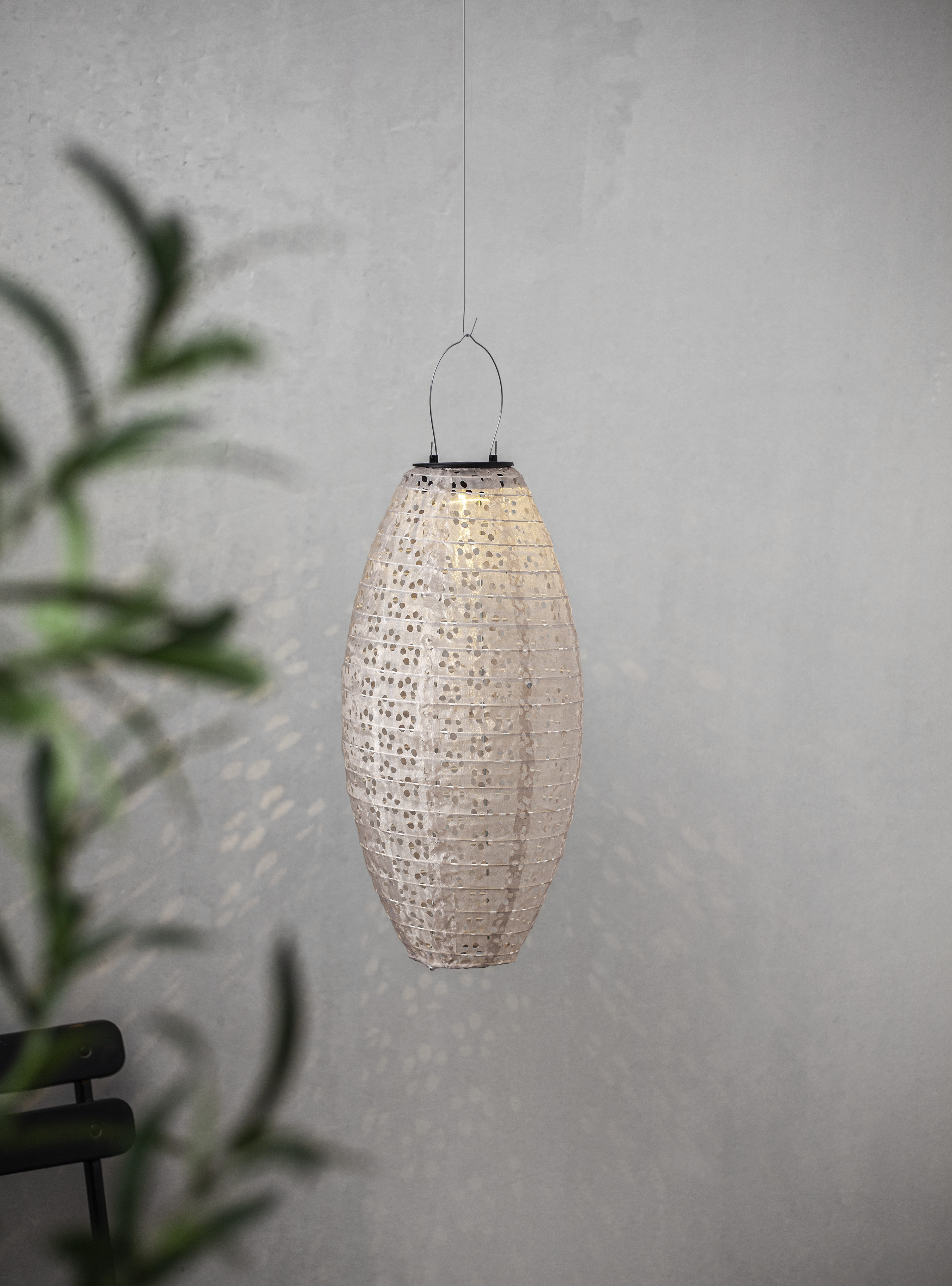Solcellsdekoration - Risbollslykta - Blå - Oval - 20x40 cm - 8