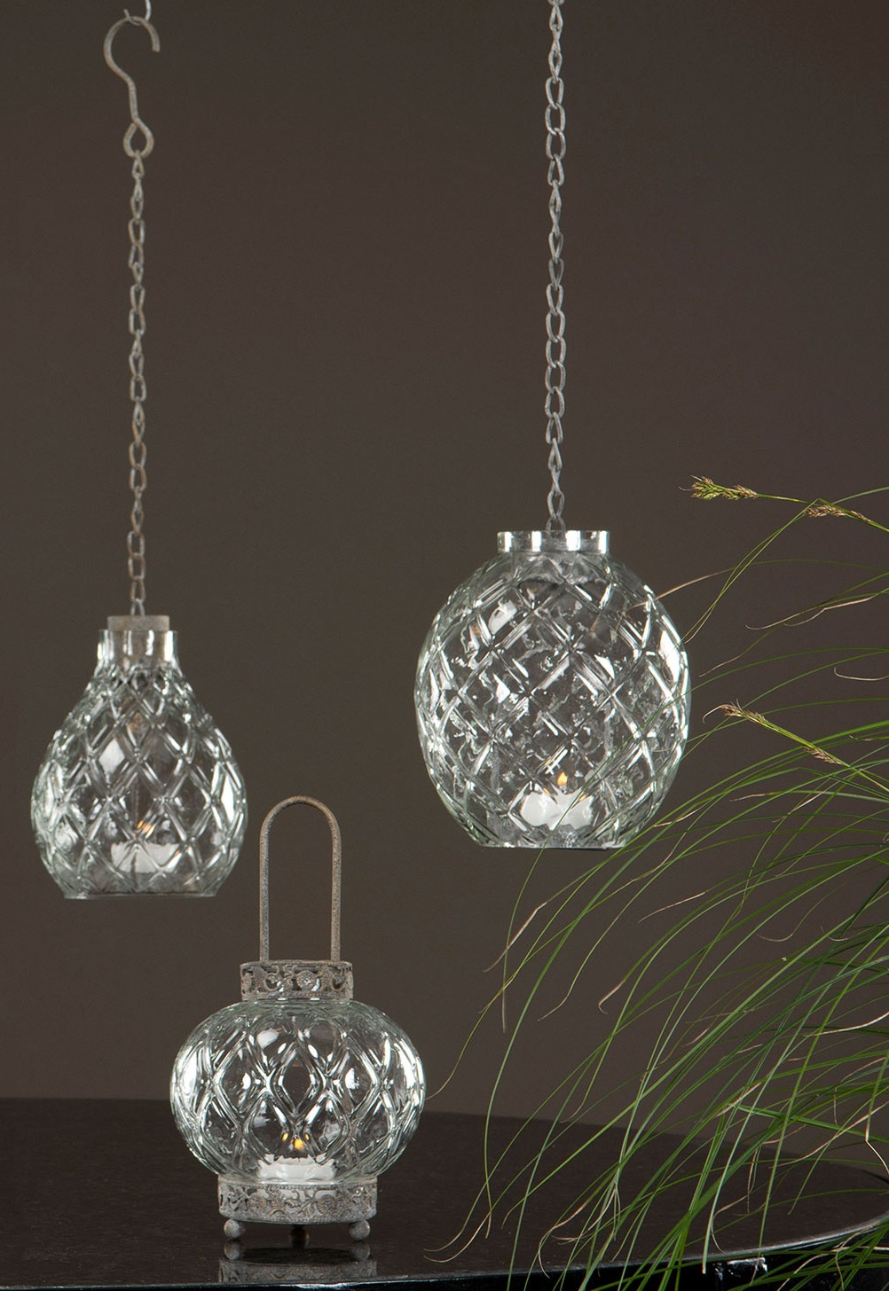 Lantern/Glass Haley Chain 13x18/50 cm - 3