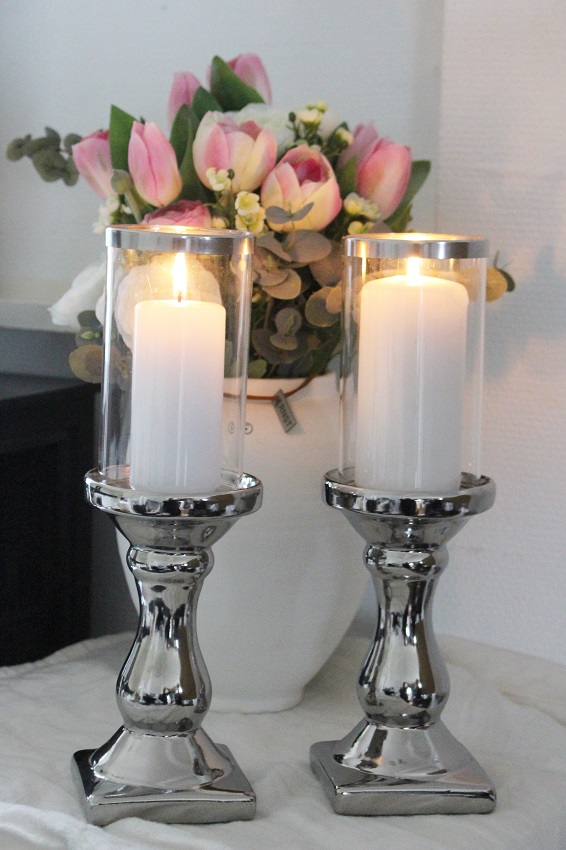 CANDLE LANTERN - CANDLE HOLDER EXCLUSIVE SILVER 31 CM - 2