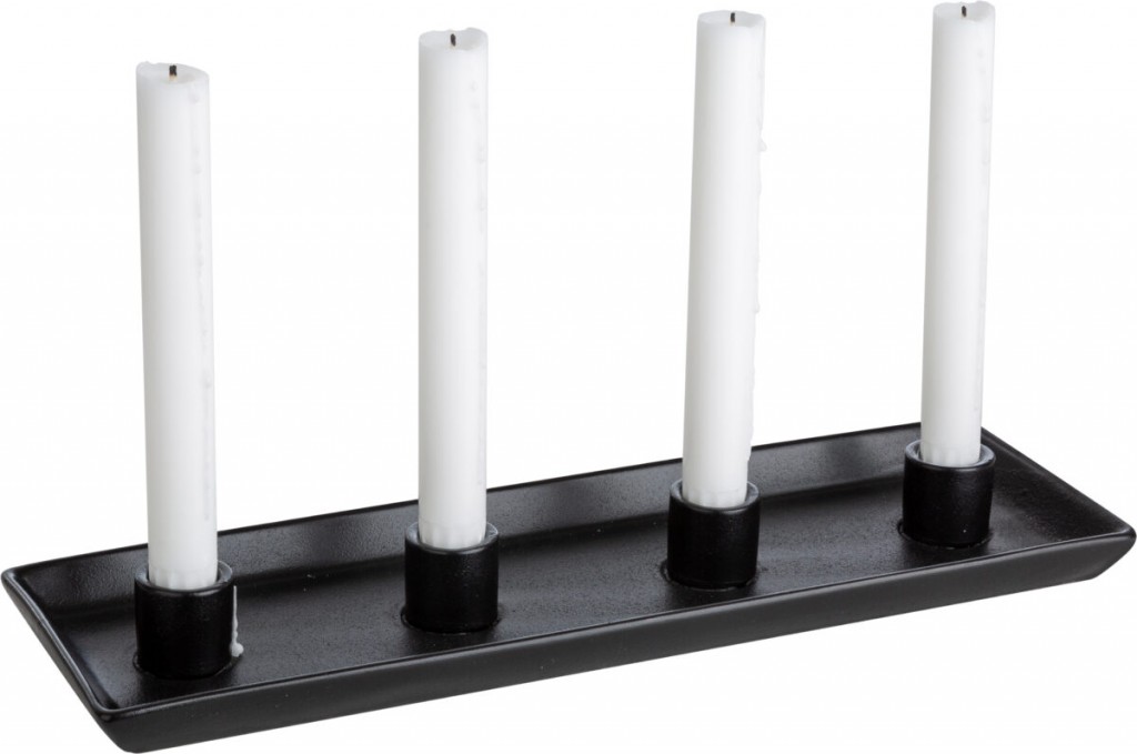 ERNST - Advent candle holder Candle holder - Black stoneware - 3
