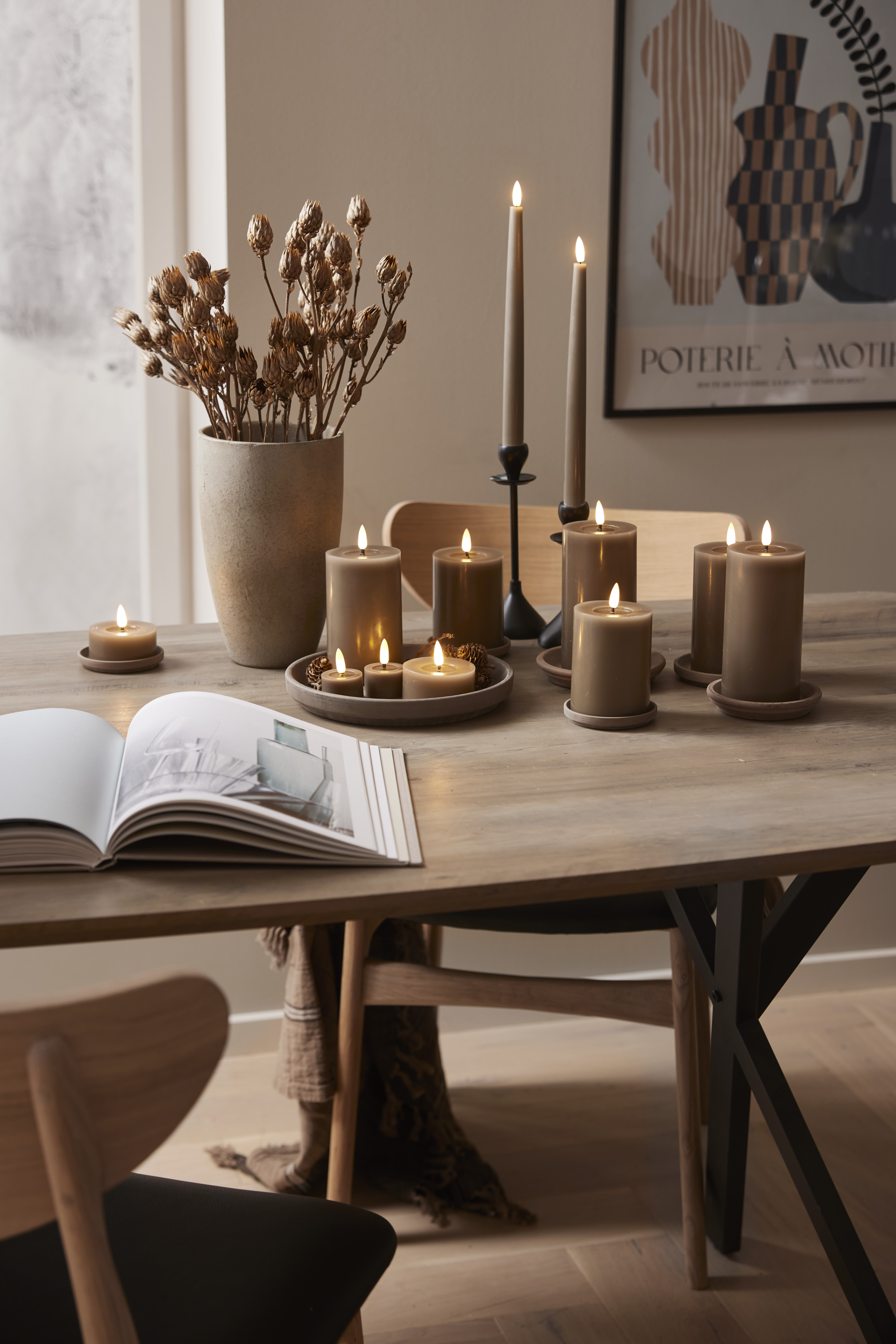 Stora LED Värmeljus 2-pack - Flow - Mullvad - 6