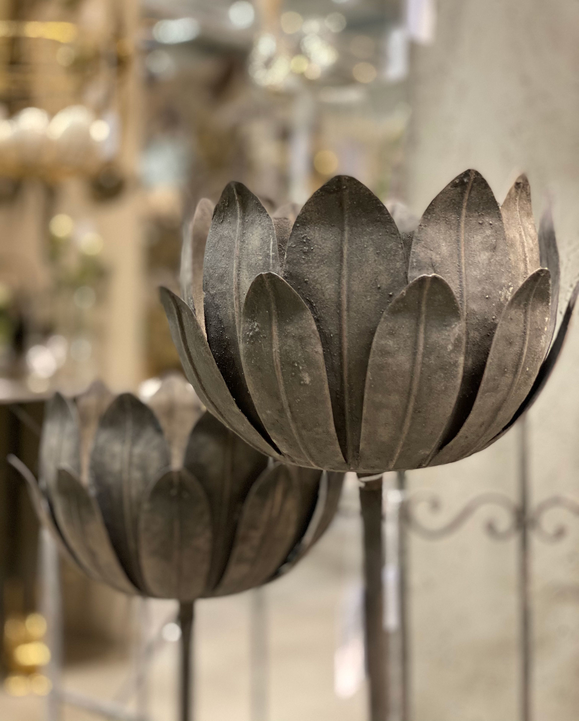 Marshall holder - Candlestick - Flower Metal 24x24/95 cm - 3
