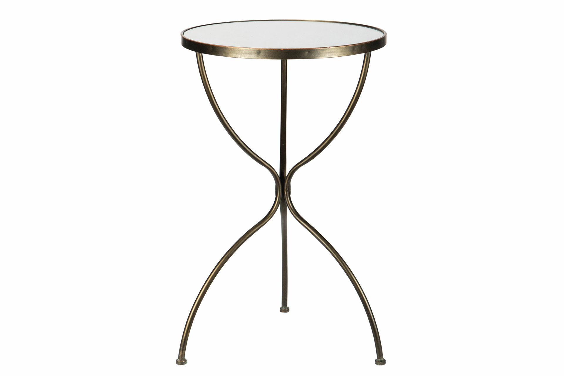 Table/Pedestal Mirror Antique Brass - Ø40x65cm - 2