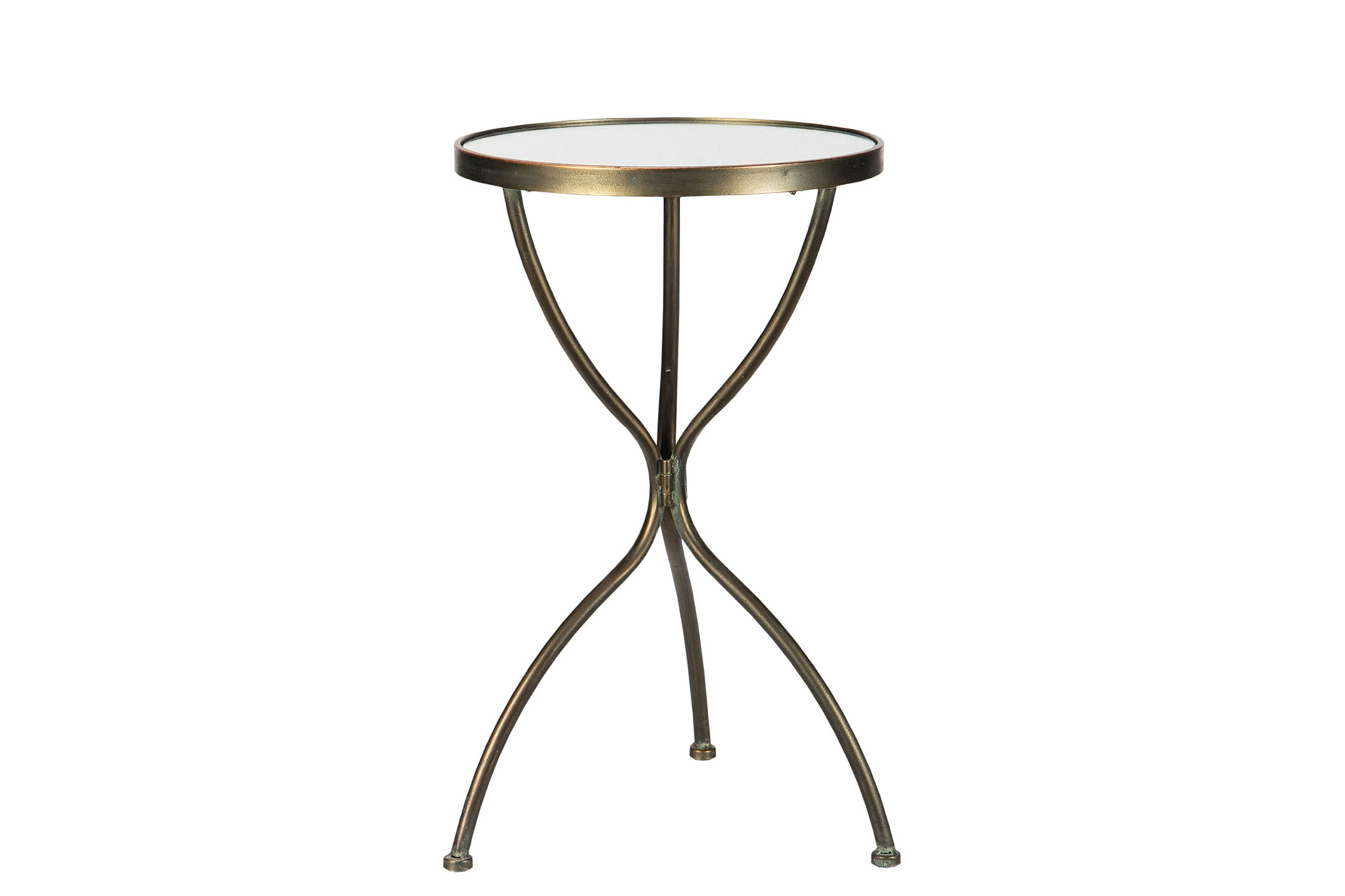 Table/Pedestal Mirror Antique Brass - Ø30x50 cm - 3