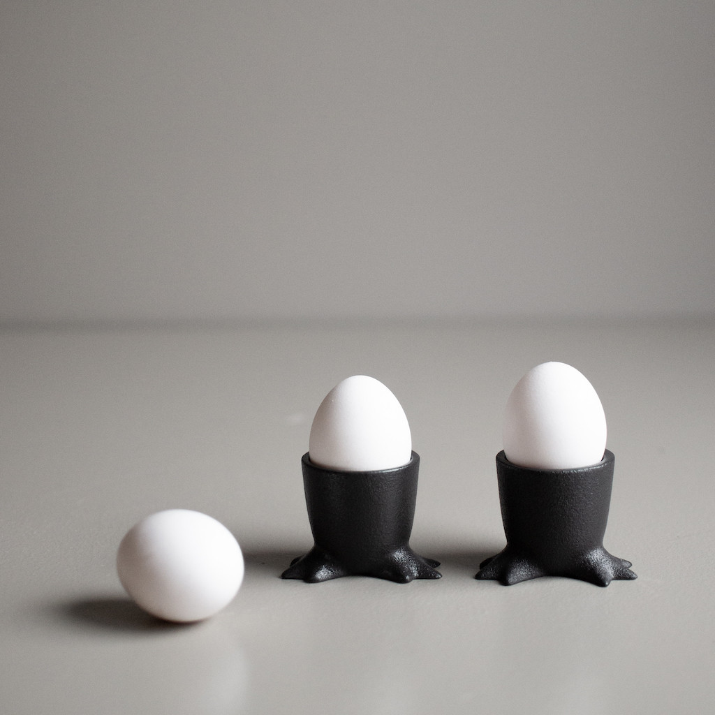 Egg cup with feet - Walking Egg Cup - Cast Iron - Ceramic - DBKD - 5
