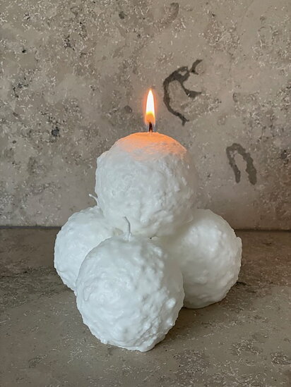 Snowball candle - Candle Snowball - 8.5 cm - Large - 3
