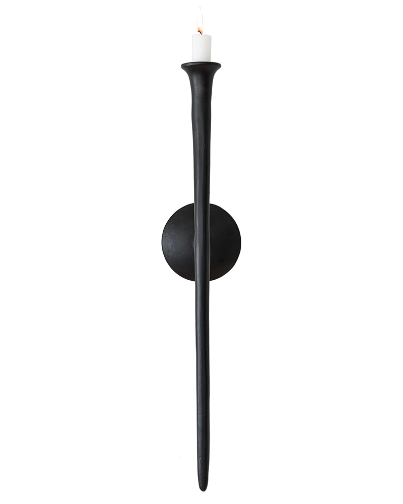 Väggljusstake - Ljusstake - Rå aluminium - Svart - 50 cm - 2