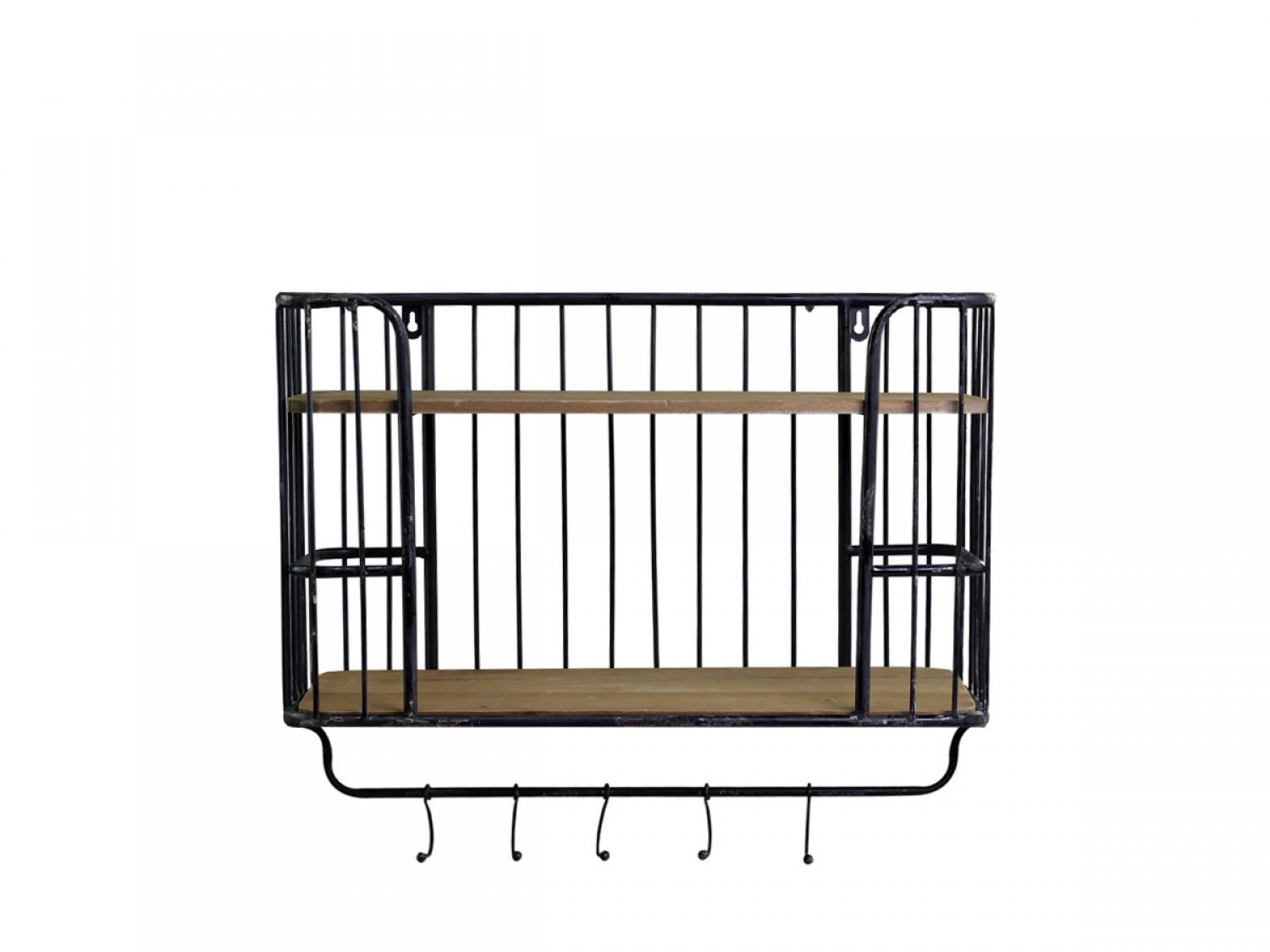Shelf - Wall shelf with 5 hooks - 60 cm - 4