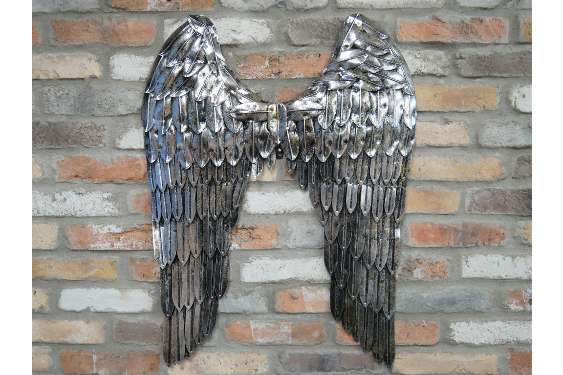 Änglavingar till vägg stående - Hamrad plåt - 80 cm  - 4