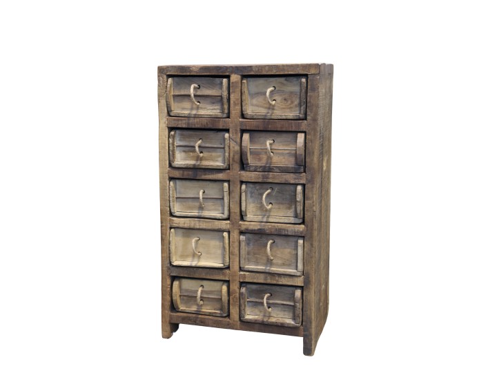Cabinet - Chest of drawers - Chest of drawers with 10 brick moulds/wooden boxes - 2