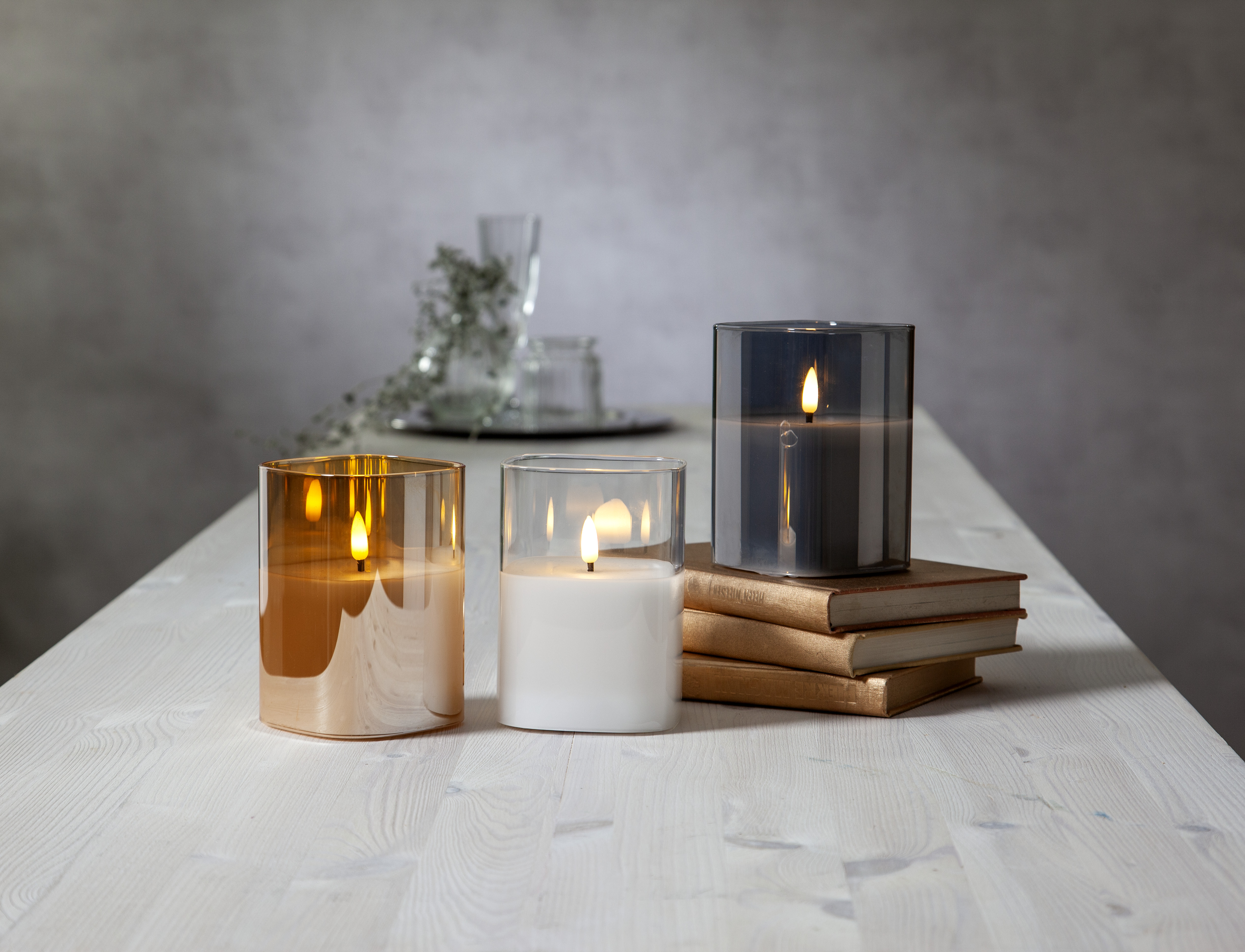 LED Blockljus - Amber - 12,5x9 cm - 5